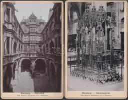 cca 1890 Nürnberg 2 városfotó 11x17 cm / Vintage photos