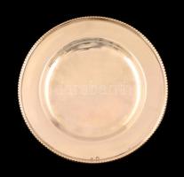 Ezüst (Ag.) mini tálca és kis tálka, jelzett, mesterjeggyel, d:9 és 11,5 cm, nettó: 136 g (együtt)