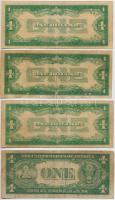 Amerikai Egyesült Államok 1934-1935. 1$ kék pecséttel "Silver Certificate" (4x) T:III,III-...