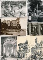 cca 1930-1960 17 db vegyes témájú fotó, közte autós, kiasutós, kukoricaszedés, városok, látványosság...