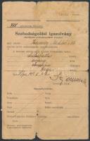 cca 1914-1937 Vegyes katonai fotó tétel(5 db), csoportképek, műtermi fotók, szabadságolási igazolván...