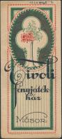 cca 1920 Budapest, a Tivoli fényjátékház műsorfüzete számos reklámmal, az Aranypille filmszinopszisával, 20.5×9 cm