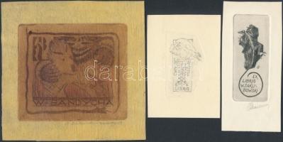 Gastmans, Dolatovska, Sora Natalia, ...5 db ex libris rézkarc, jelzettek / 5 Etched bookplates 14x11...