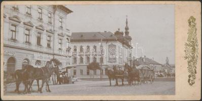 1909 Kolozsvár, Ferenc József út. Keményhátú kabinetfotó, hátoldalán feliratozva, 8×16.5 cm