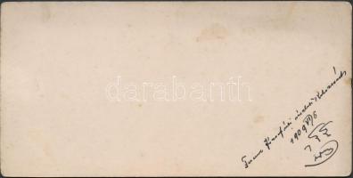 1909 Kolozsvár, Ferenc József út. Keményhátú kabinetfotó, hátoldalán feliratozva, 8×16.5 cm