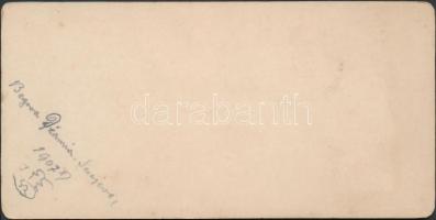 1907 Sarajevo, Utcakép, Begova dzamija. Keményhátú kabinetfotó, hátoldalán feliratozva, 16.5×8 cm