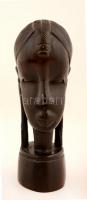 Afrikai faragott női fej, jelzés nélkül, m:19 cm