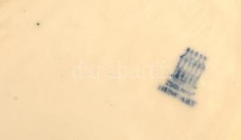 Zsolnay "100 éves a Ganz Villamossági Művek" porcelán plakett, jelzett, hibátlan, 13×8 cm