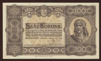 1923. 100K "Magyar Pénzjegy..." T:I