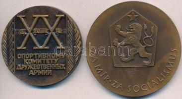 Csehszlovákia ~1970. "Légvédelem / Béke-Szocializmus" Br emlékérem. Szign.: JH (60mm) + Sz...