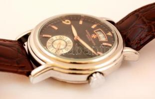 Vancheron Constantin automata karóra. Igényes replika. Bőr szíjjal, naptárral. / replica