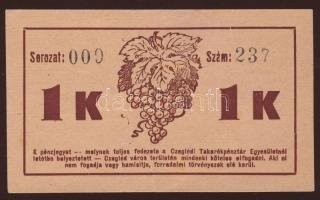 1919. Cegléd 1K hátoldali lemezhibával T:II