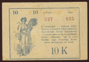 1919. Cegléd 10K szárazbélyegzővel, elő és hátlapi igen erős lecsúszott nyomattal T:II/II-