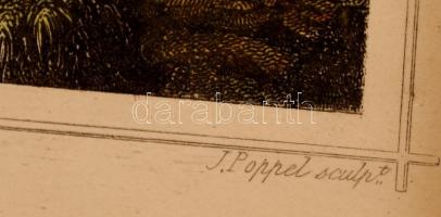 cca 1860 Ludwig Rohbock (1820-1883) - J. Poppel: Tihanyi apátság a Balatonnál. Papír, színezett acél...