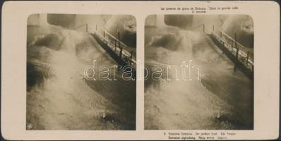 cca 1915 Dobsinai jégbarlang. Sztereófotó 9×18 cm