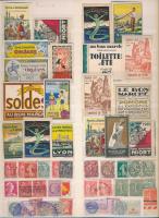 19 francia levélzáró + néhány okmánybélyeg, bélyeg