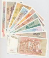 Jugoszlávia 1993. 5000D-500.000.000.000D inflációs sorozat (20x) T:I,I-
Yugoslavia 1993. 5000 Dinar...