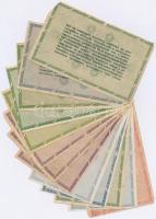 1946. 13db-os vegyes magyar adópengő bankjegy tétel, közte fordított címeres, sorozat- és sorszám né...