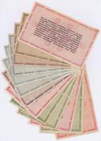 1946. 13db-os vegyes magyar adópengő bankjegy tétel, közte fordított címeres, sorozat- és sorszám né...