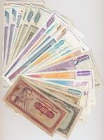 Jugoszlávia 1963-1994. 30db-os vegyes bankjegy tétel T:II,III,III- Yugoslavia 1963-1994. 30pcs of various banknotes C:XF,F,VG