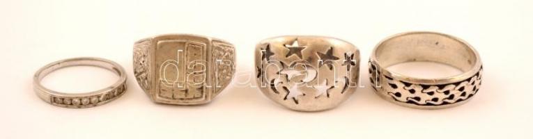 Vegyes ezüst tétel, benne 9 db, nagyrészt köves gyűrű. Összesen br 40 g / Mixed silver lot