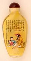 Kínai illatszeres üveg festett verses felirattal / Chinese perfume glass with painted inscription 9 ...