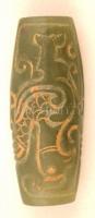 Marokkő tibeti jáde kőből, feliratokkal / Handle stone from tibet jade gem with inscriptions 55 mm