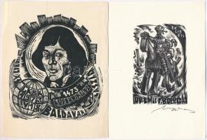 Nagy Lázár László (1935-): 3 db ex libris linó- és fametszet, papír, némelyik jelzéssel