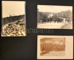 cca 1916 Magyar katonák az olasz fronton. Képes front napló, nagyrészt aláírt képekkel. Sok városkép. cca 1916 Hungarian soldiers on the Italian battlefields. 46 incsribed photos in album.