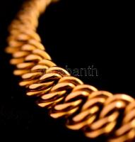 Arany karkötő, kis jade kővel. Jelzett 14 K arany. / Gold bracelet with jade 14C br: 19,3 g