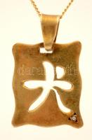 Aranyozott ezüst lánc, medállal 3,4g / Gold plated silver necklace with medal 0,925, 3,3g