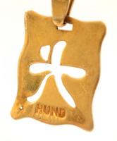 Aranyozott ezüst lánc, medállal 3,4g / Gold plated silver necklace with medal 0,925, 3,3g