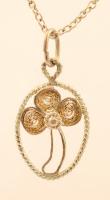 Ezüst nyaklánc háromlevelű lóhere medállal / Silver necklace with cloverleaf medal. 2,1g
