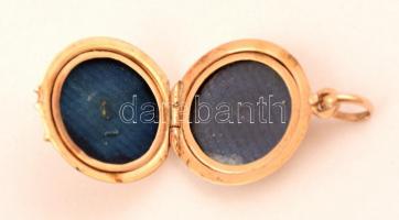 Fényképtartó arany medál, 14K jelzett / Gold medal 14 C 2,6 g