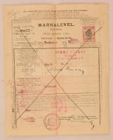 1919 Budapest, marhalevél lóvásárra, Budapest Székesfőváros községi lóhús-üzemének pecsétjével, elkobzási bejegyzéssel, hajtva / veterinary certificate