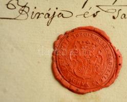 1833 Szabadszállás város vásáros-boltjának bérbeadásáról szóló szerződése a városi előljárók aláírás...