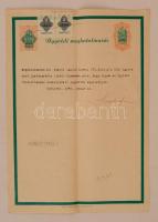 1946 Budapest, ügyvédi meghatalmazás illetékbélyegekkel, hajtva