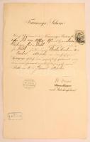 1860 Budapest, igazoló okmány esküvői szertartás elvégzéséről, okmánybélyeggel, Meisel főrabbi aláírásával, hajtva