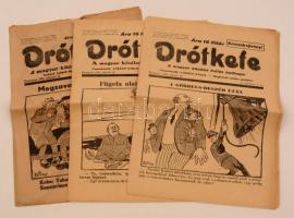 1943 A Drótkefe c. antiszemita élclap 3 száma jó állapotban / 1943 Anti-Semitic paper 3 copies with many caricatures