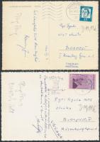 1967 Magyar asztalitenisz versenyzők, ping-pongozók aláírásával hazaküldött képeslap 2 db