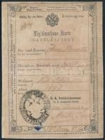 1857 A szolgabírói hivatal igazolási jegye Horváth Anna sárvári lakos részére / ID