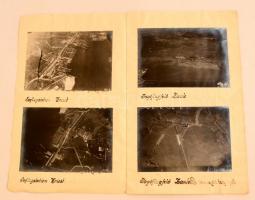 cca 1910 Tengeri repülő állomások, támaszpontok Dalmáciában és Olaszországban, 26 db légifotó papírfüzetbe ragasztva, feliratozva / Seeflugstation, Seefliegerschule, Seeflugstützpunkt, 26 aerial photos
