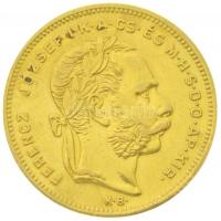 1876KB 8Ft/20Fr Au Ferenc József (6.43g/0.900) T:2,2- Hungary 1876KB 8 Forint/20 Francs Au Franz Joseph (6.43g/0.900) C:XF,VF Adamo M23