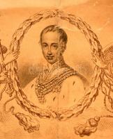 1848 Bécs, polgárjogot adományozó dekoratív rézmetszetes oklevél, a polgármester aláírásával és Fere...