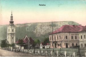 Pelsőc, Plesivec; Piac tér, templom / market place, church (b)