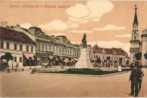 Losonc, Lucenec; Kubinyi tér, Kossuth szobor, kiadja Bicskei Zoltán / square, statue (EK)