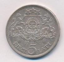 Lettország 1931. 5L Ag T:2
Latvia 1931. 5 Lati Ag C:XF
Krause KM#9
