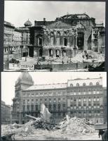 cca 1965 Budapest, a Nemzeti Színház bontása, 5 db vintage fotó, 9x14 cm
