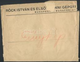 cca 1925 Budapest, Röck István Gépgyára, 13 db vintage fotó és egy boríték a gyárból, 13x18 cm és 8x...