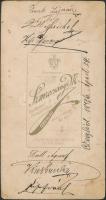 1896 Cegléd, csoportkép Szmrecsányi M. műtermében, hátoldalon az ábrázolt személyek aláírásával, 10,...